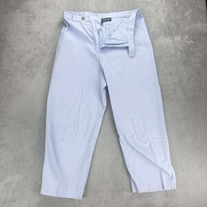 Rafaella Vintage Cropped Pants High Waist Pleated‎ Light Blue Trousers Size 8